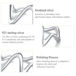 Anello da donna con curva a onda semplice in argento sterling S925