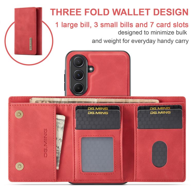 Portafoglio multi-carta DG.MING M1 Series 3-Fold + custodia magnetica per telefono, For Samsung Galaxy A56 5G, For Samsung Galaxy A26 5G, For Samsung Galaxy A16 5G