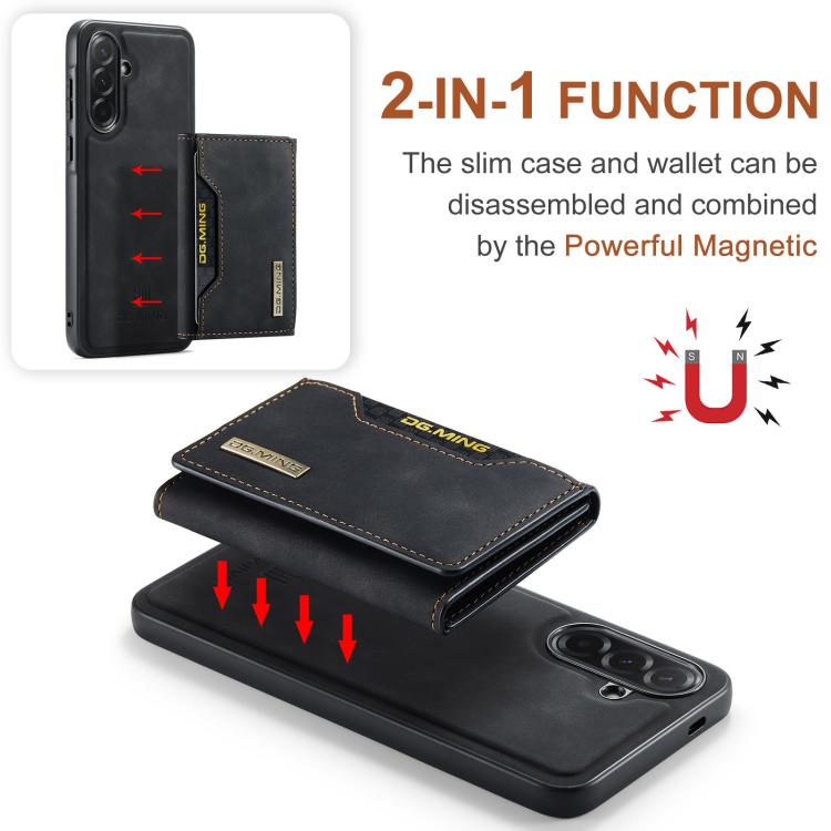 DG.MING M2 Series Borsa multi-carta a 3 pieghe + Custodia magnetica per telefono, For Samsung Galaxy A57 5G, For Samsung Galaxy A37 5G, For Galaxy A27 5G, For Samsung Galaxy A17 4G / 5G