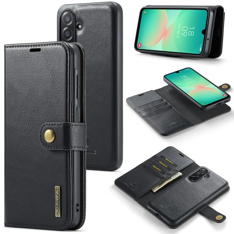 DG.MING Crazy Horse Texture Custodia in pelle magnetica staccabile, For Samsung Galaxy A56 5G, For Samsung Galaxy A26 5G, For Samsung Galaxy A16 5G, For Galaxy A14 5G / 4G