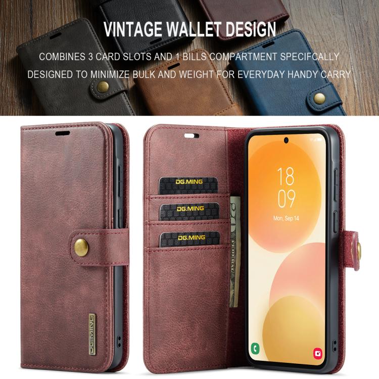 DG.MING Crazy Horse Texture Custodia in pelle magnetica staccabile, For Samsung Galaxy A57 5G, For Samsung Galaxy A37 5G, For Galaxy A27 5G, For Samsung Galaxy A17 4G / 5G