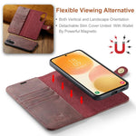 DG.MING Crazy Horse Texture Custodia in pelle magnetica staccabile, For Samsung Galaxy A57 5G, For Samsung Galaxy A37 5G, For Galaxy A27 5G, For Samsung Galaxy A17 4G / 5G