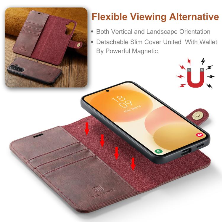 DG.MING Crazy Horse Texture Custodia in pelle magnetica staccabile, For Samsung Galaxy A57 5G, For Samsung Galaxy A37 5G, For Galaxy A27 5G, For Samsung Galaxy A17 4G / 5G