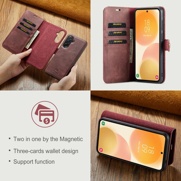 DG.MING Crazy Horse Texture Custodia in pelle magnetica staccabile, For Samsung Galaxy A57 5G, For Samsung Galaxy A37 5G, For Galaxy A27 5G, For Samsung Galaxy A17 4G / 5G