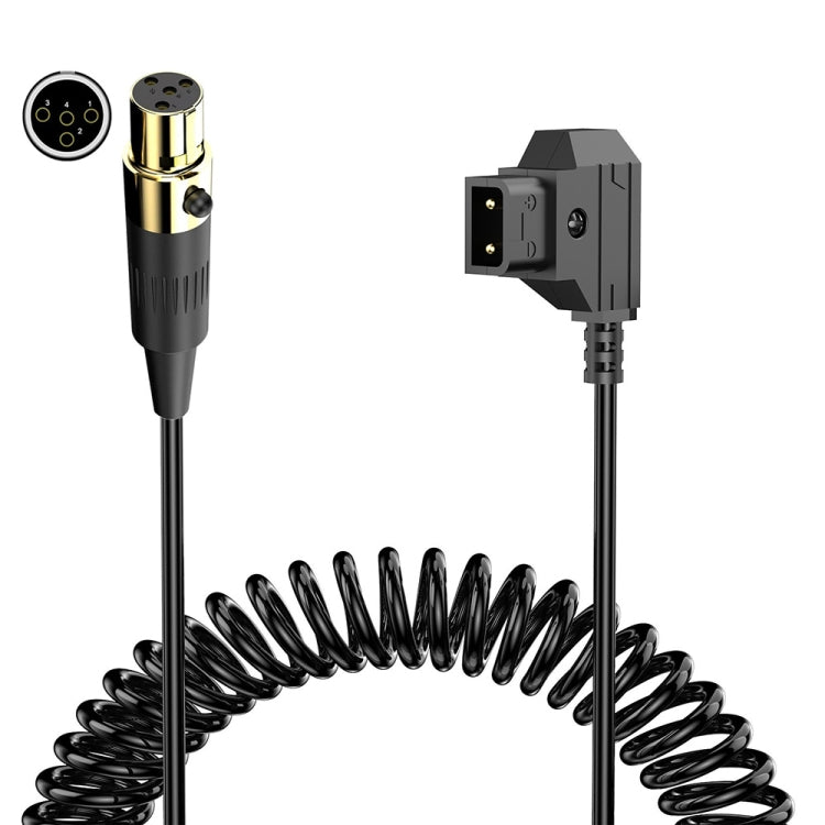 Cavo adattatore a spirale per alimentazione monitor telecamera, lunghezza: 1,5 m, D-Tap to Mini XLR 4 Pin Female