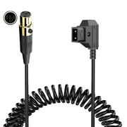 Cavo adattatore a spirale per alimentazione monitor telecamera, lunghezza: 1,5 m, D-Tap to Mini XLR 4 Pin Female