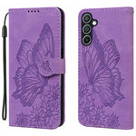 Custodia per telefono in pelle con flip orizzontale e motivo a farfalle in rilievo, effetto pelle retrò, For Samsung Galaxy S25 FE 5G, For Samsung Galaxy S25 5G, For Samsung Galaxy S25+ 5G, For Samsung Galaxy S25 Ultra 5G