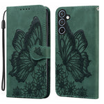 Custodia per telefono in pelle con flip orizzontale e motivo a farfalle in rilievo, effetto pelle retrò, For Samsung Galaxy S25 FE 5G, For Samsung Galaxy S25 5G, For Samsung Galaxy S25+ 5G, For Samsung Galaxy S25 Ultra 5G