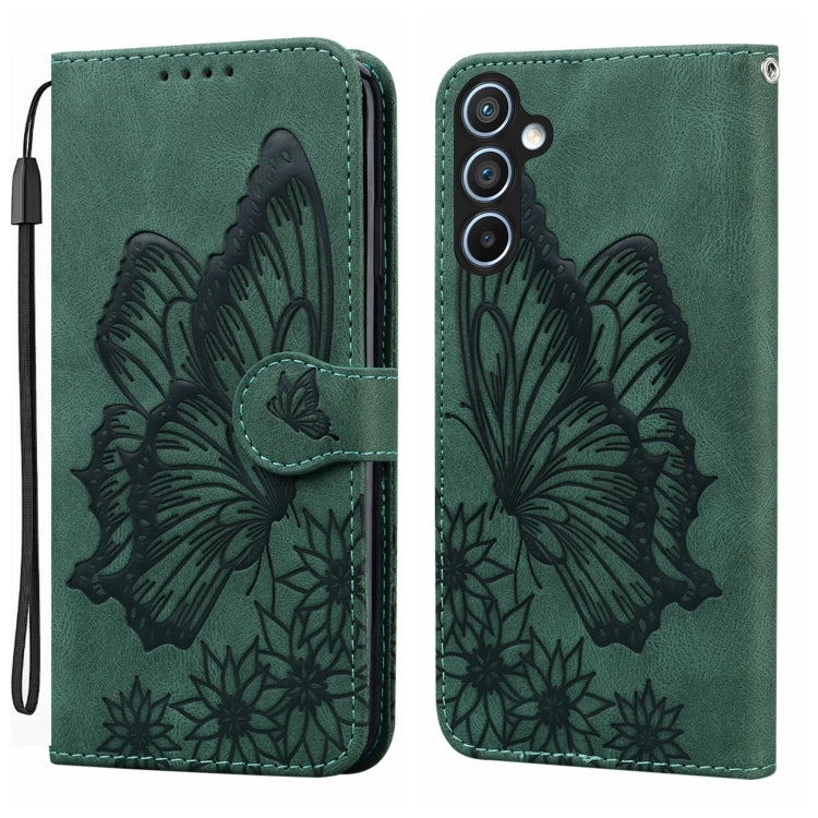 Custodia per telefono in pelle con flip orizzontale e motivo a farfalle in rilievo, effetto pelle retrò, For Samsung Galaxy S25 FE 5G, For Samsung Galaxy S25 5G, For Samsung Galaxy S25+ 5G, For Samsung Galaxy S25 Ultra 5G