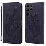 Custodia per telefono in pelle con flip orizzontale e motivo a farfalle in rilievo, effetto pelle retrò, For Samsung Galaxy S25 FE 5G, For Samsung Galaxy S25 5G, For Samsung Galaxy S25+ 5G, For Samsung Galaxy S25 Ultra 5G