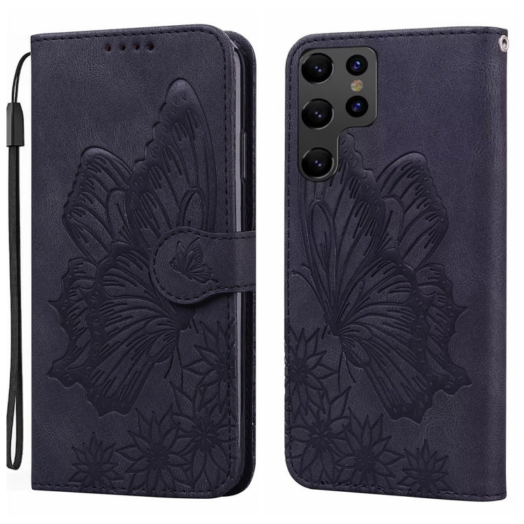 Custodia per telefono in pelle con flip orizzontale e motivo a farfalle in rilievo, effetto pelle retrò, For Samsung Galaxy S25 FE 5G, For Samsung Galaxy S25 5G, For Samsung Galaxy S25+ 5G, For Samsung Galaxy S25 Ultra 5G