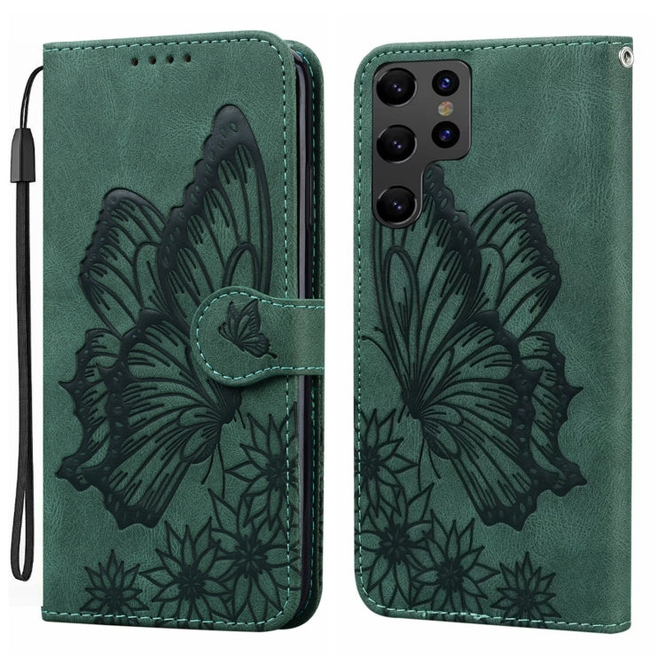 Custodia per telefono in pelle con flip orizzontale e motivo a farfalle in rilievo, effetto pelle retrò, For Samsung Galaxy S25 FE 5G, For Samsung Galaxy S25 5G, For Samsung Galaxy S25+ 5G, For Samsung Galaxy S25 Ultra 5G