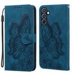Custodia per telefono in pelle con flip orizzontale e motivo a farfalle in rilievo, effetto pelle retrò, For Samsung Galaxy S25 FE 5G, For Samsung Galaxy S25 5G, For Samsung Galaxy S25+ 5G, For Samsung Galaxy S25 Ultra 5G