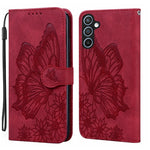 Custodia per telefono in pelle con flip orizzontale e motivo a farfalle in rilievo, effetto pelle retrò, For Samsung Galaxy S25 FE 5G, For Samsung Galaxy S25 5G, For Samsung Galaxy S25+ 5G, For Samsung Galaxy S25 Ultra 5G