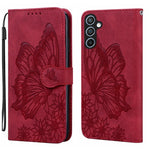 Custodia per telefono in pelle con flip orizzontale e motivo a farfalle in rilievo, effetto pelle retrò, For Galaxy S26 FE 5G, For Samsung Galaxy S26+ 5G, For Samsung Galaxy S26 Ultra 5G, For Samsung Galaxy S26 5G