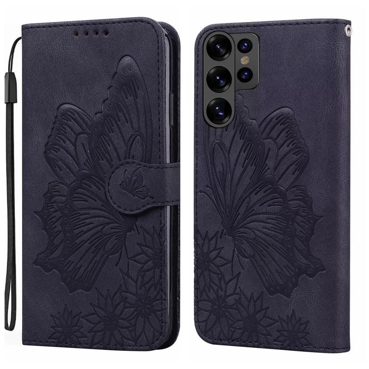 Custodia per telefono in pelle con flip orizzontale e motivo a farfalle in rilievo, effetto pelle retrò, For Galaxy S26 FE 5G, For Samsung Galaxy S26+ 5G, For Samsung Galaxy S26 Ultra 5G, For Samsung Galaxy S26 5G