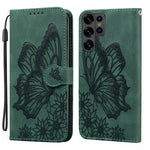 Custodia per telefono in pelle con flip orizzontale e motivo a farfalle in rilievo, effetto pelle retrò, For Galaxy S26 FE 5G, For Samsung Galaxy S26+ 5G, For Samsung Galaxy S26 Ultra 5G, For Samsung Galaxy S26 5G