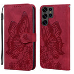 Custodia per telefono in pelle con flip orizzontale e motivo a farfalle in rilievo, effetto pelle retrò, For Galaxy S26 FE 5G, For Samsung Galaxy S26+ 5G, For Samsung Galaxy S26 Ultra 5G, For Samsung Galaxy S26 5G