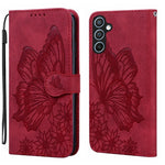 Custodia per telefono in pelle con flip orizzontale e motivo a farfalle in rilievo, effetto pelle retrò, For Galaxy S26 FE 5G, For Samsung Galaxy S26+ 5G, For Samsung Galaxy S26 Ultra 5G, For Samsung Galaxy S26 5G