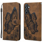 Custodia per telefono in pelle con flip orizzontale e motivo a farfalle in rilievo, effetto pelle retrò, For Galaxy S26 FE 5G, For Samsung Galaxy S26+ 5G, For Samsung Galaxy S26 Ultra 5G, For Samsung Galaxy S26 5G