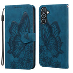 Custodia per telefono in pelle con flip orizzontale e motivo a farfalle in rilievo, effetto pelle retrò, For Galaxy S26 FE 5G, For Samsung Galaxy S26+ 5G, For Samsung Galaxy S26 Ultra 5G, For Samsung Galaxy S26 5G