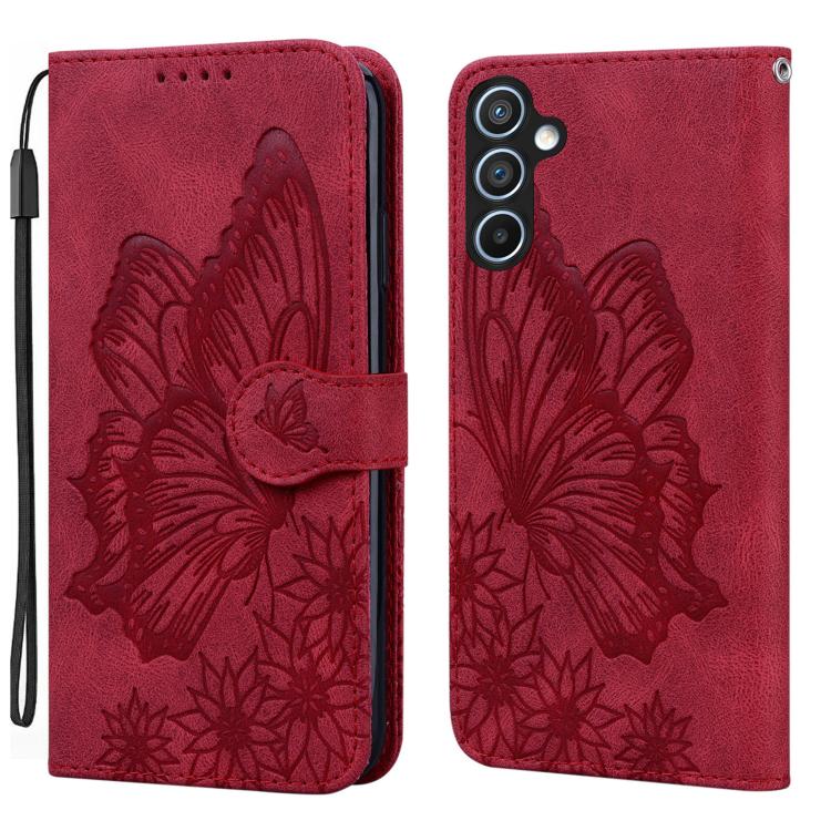 Custodia per telefono in pelle con flip orizzontale e motivo a farfalle in rilievo, effetto pelle retrò, For Galaxy S26 FE 5G, For Samsung Galaxy S26+ 5G, For Samsung Galaxy S26 Ultra 5G, For Samsung Galaxy S26 5G