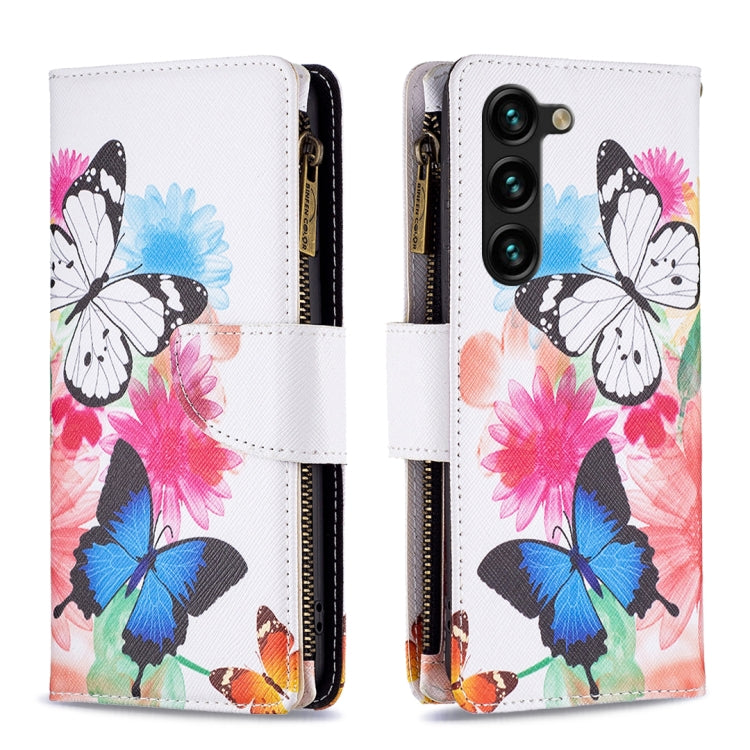 Custodia per telefono in pelle con cerniera e motivo a disegno colorato, For Samsung Galaxy S25 5G, For Samsung Galaxy S25+ 5G