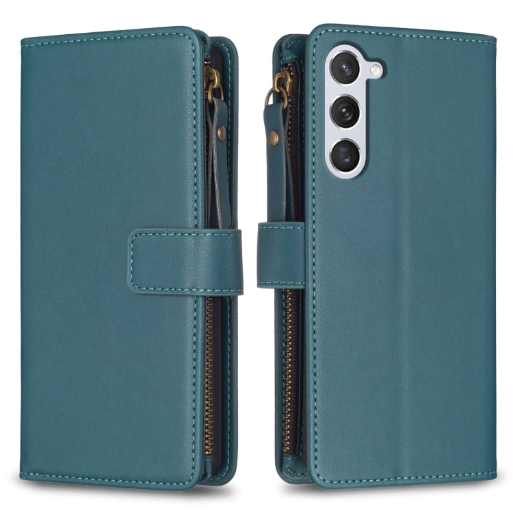 Custodia per telefono in pelle con cerniera e 9 scomparti per carte, For Samsung Galaxy S25 5G, For Samsung Galaxy S25+ 5G