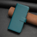 Custodia per telefono in pelle con cerniera e 9 scomparti per carte, For Samsung Galaxy S25 5G, For Samsung Galaxy S25+ 5G