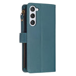 Custodia per telefono in pelle con cerniera e 9 scomparti per carte, For Samsung Galaxy S25 5G, For Samsung Galaxy S25+ 5G