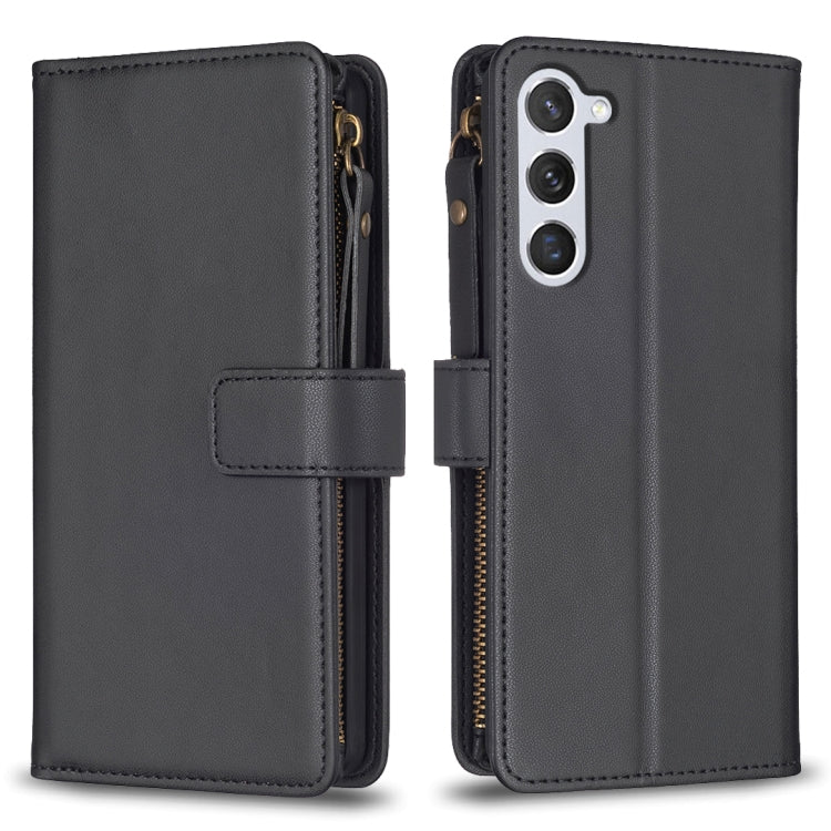 Custodia per telefono in pelle con cerniera e 9 scomparti per carte, For Samsung Galaxy S25 5G, For Samsung Galaxy S25+ 5G
