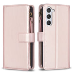Custodia per telefono in pelle con cerniera e 9 scomparti per carte, For Samsung Galaxy S25 5G, For Samsung Galaxy S25+ 5G