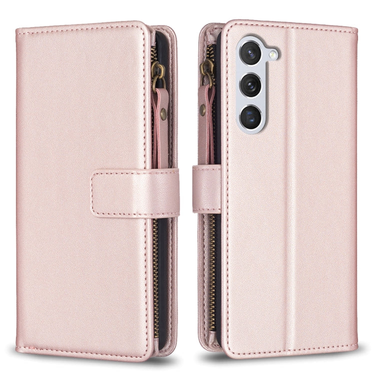Custodia per telefono in pelle con cerniera e 9 scomparti per carte, For Samsung Galaxy S25 5G, For Samsung Galaxy S25+ 5G