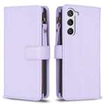 Custodia per telefono in pelle con cerniera e 9 scomparti per carte, For Samsung Galaxy S25 5G, For Samsung Galaxy S25+ 5G