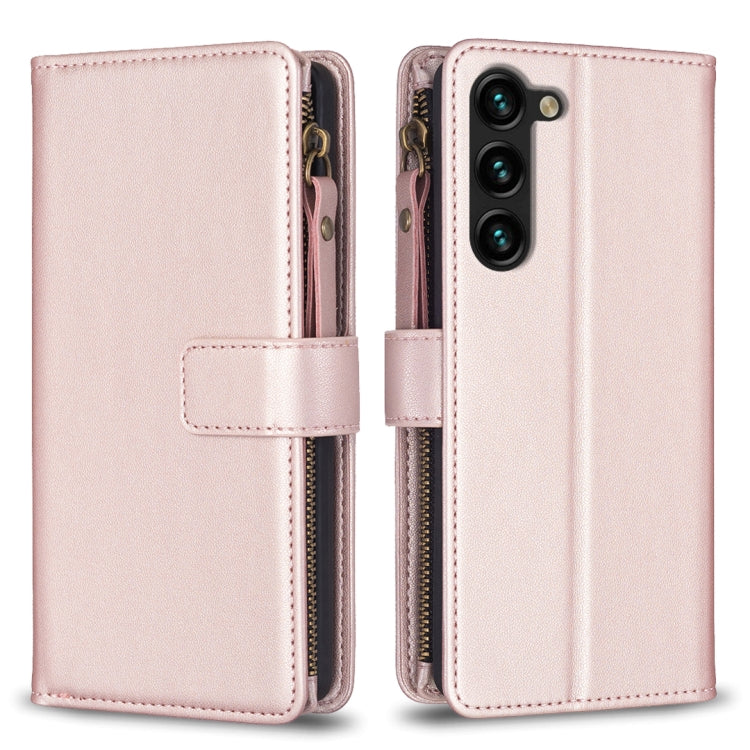 Custodia per telefono in pelle con cerniera e 9 scomparti per carte, For Samsung Galaxy S25 5G, For Samsung Galaxy S25+ 5G