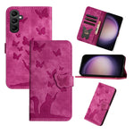Custodia per telefono in pelle con stampa a farfalla e gatto, For Samsung Galaxy S26 5G, For Samsung Galaxy S25 FE 5G, For Samsung Galaxy S25 5G, For Samsung Galaxy S25+ 5G