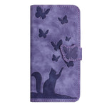 Custodia per telefono in pelle con stampa a farfalla e gatto, For Samsung Galaxy S25 Ultra 5G
