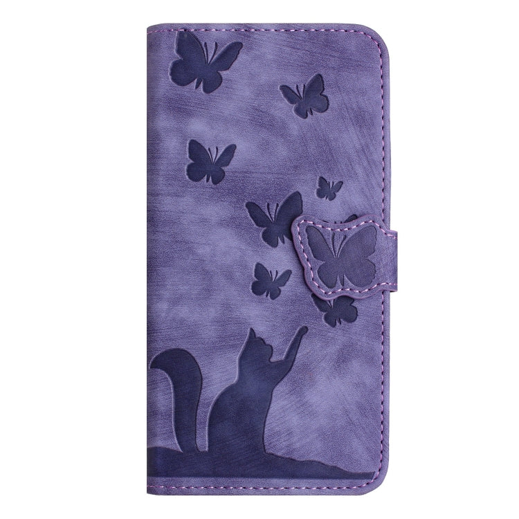 Custodia per telefono in pelle con stampa a farfalla e gatto, For Samsung Galaxy S25 Ultra 5G