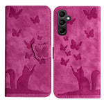 Custodia per telefono in pelle con stampa a farfalla e gatto, For Samsung Galaxy S26 5G, For Samsung Galaxy S25 FE 5G, For Samsung Galaxy S25 5G, For Samsung Galaxy S25+ 5G