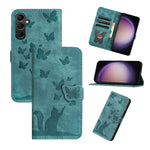 Custodia per telefono in pelle con stampa a farfalla e gatto, For Samsung Galaxy S26 5G, For Samsung Galaxy S25 FE 5G, For Samsung Galaxy S25 5G, For Samsung Galaxy S25+ 5G