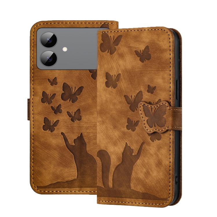 Custodia per telefono in pelle con stampa a farfalla e gatto, For Galaxy S26 FE 5G, For Samsung Galaxy S26+ 5G, For Samsung Galaxy S26 Edge 5G, For Samsung Galaxy S26 Ultra 5G