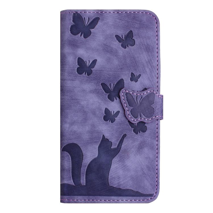 Custodia per telefono in pelle con stampa a farfalla e gatto, For Galaxy S26 FE 5G, For Samsung Galaxy S26+ 5G, For Samsung Galaxy S26 Edge 5G, For Samsung Galaxy S26 Ultra 5G