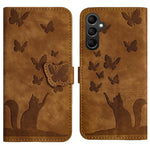 Custodia per telefono in pelle con stampa a farfalla e gatto, For Galaxy S26 FE 5G, For Samsung Galaxy S26+ 5G, For Samsung Galaxy S26 Edge 5G, For Samsung Galaxy S26 Ultra 5G