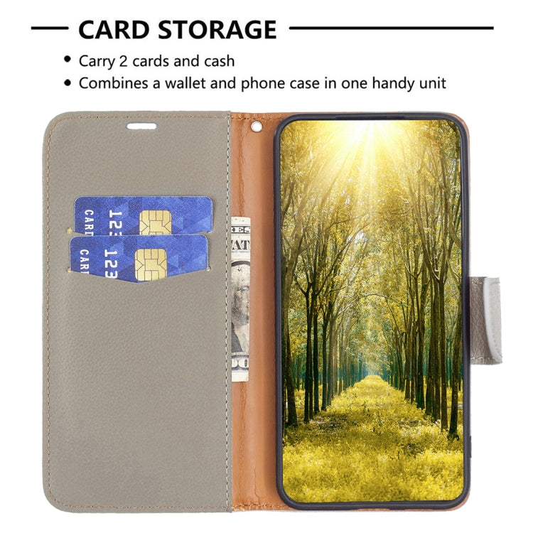 Custodia per telefono in pelle flip color puro con texture litchi, For Samsung Galaxy S25 5G, For Samsung Galaxy S25+ 5G