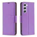Custodia per telefono in pelle flip color puro con texture litchi, For Samsung Galaxy S25 5G, For Samsung Galaxy S25+ 5G