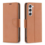 Custodia per telefono in pelle flip color puro con texture litchi, For Samsung Galaxy S25 5G, For Samsung Galaxy S25+ 5G