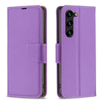 Custodia per telefono in pelle flip color puro con texture litchi, For Samsung Galaxy S25 5G, For Samsung Galaxy S25+ 5G
