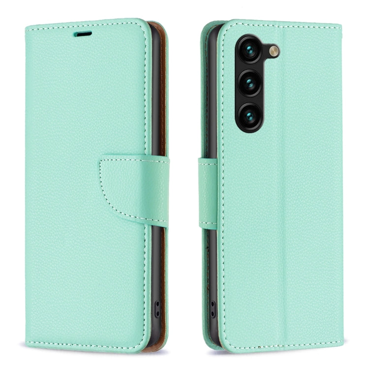 Custodia per telefono in pelle flip color puro con texture litchi, For Samsung Galaxy S25 5G, For Samsung Galaxy S25+ 5G