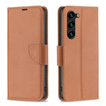Custodia per telefono in pelle flip color puro con texture litchi, For Samsung Galaxy S25 5G, For Samsung Galaxy S25+ 5G