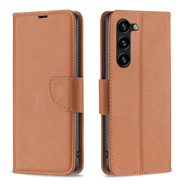 Custodia per telefono in pelle flip color puro con texture litchi, For Samsung Galaxy S25 5G, For Samsung Galaxy S25+ 5G